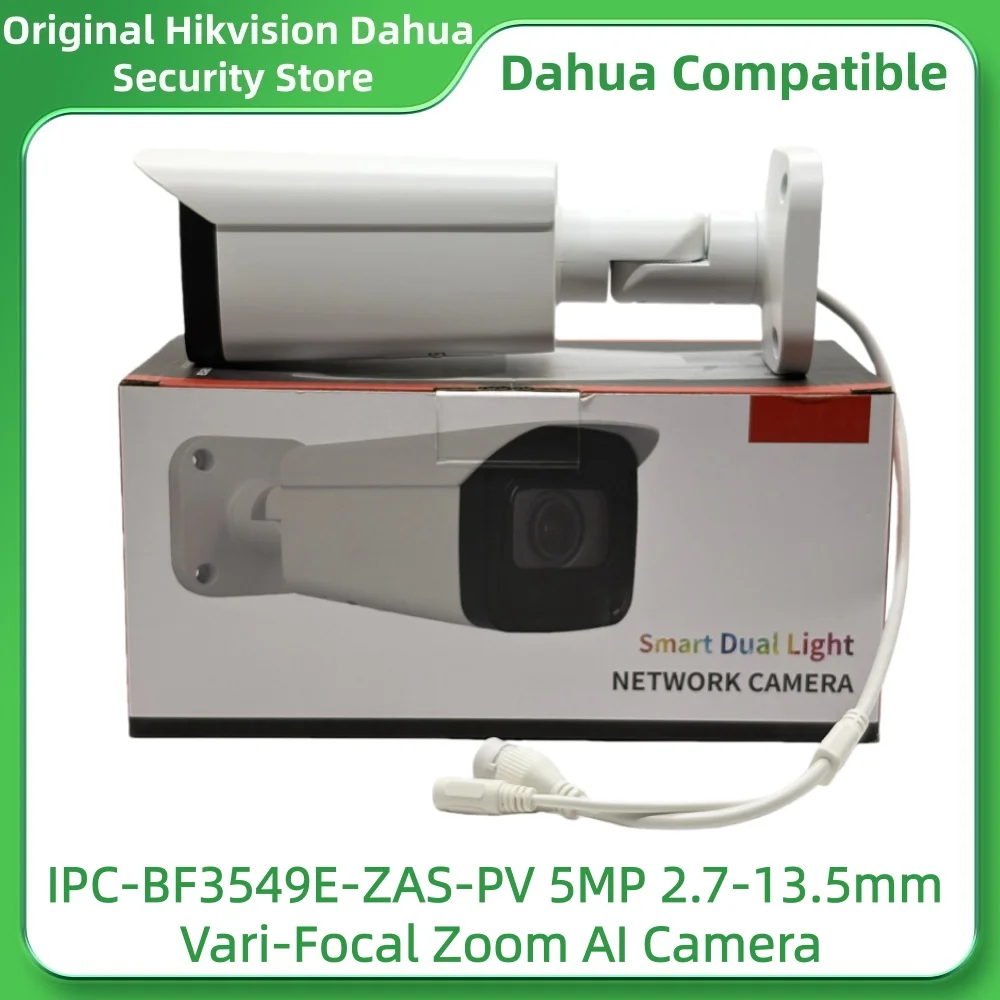 Dahua Compatible IPC-BF3549E-ZAS-PV 5MP 2.7-13.5mm Vari-Focal Zoom AI Camera Hybrid Light 50m IR/Warm Light Red/Blue Alarms