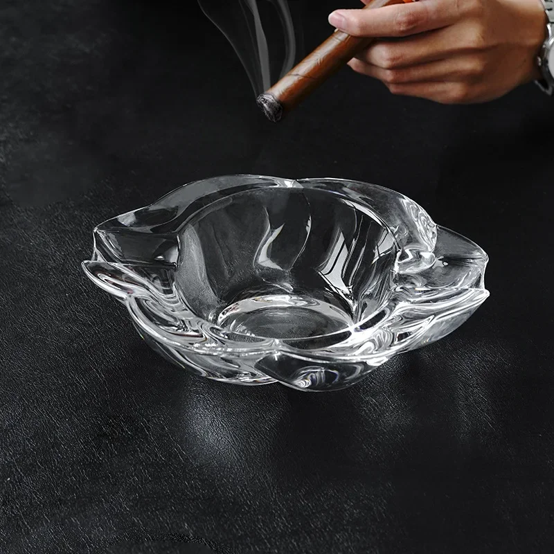 Creative crystal glass ashtray, home living room decoration ornament