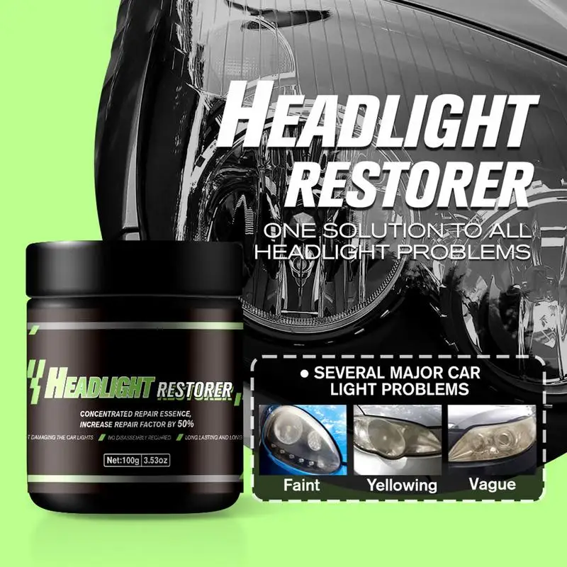 

Car Headlight Cleaner Headlight Cleaner And Restorer With Sponge Car Headlight Restoration Auto Detailing Supplies Headlight