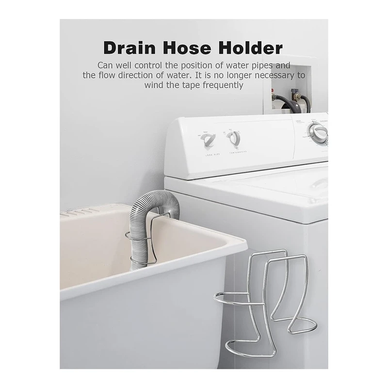 

Держатель сливного шланга для стиральной машины, регулируемый держатель сливного шланга, зажим, крючок, направляющий зажим для шланга, подходит для всех сливных шлангов, простая установка