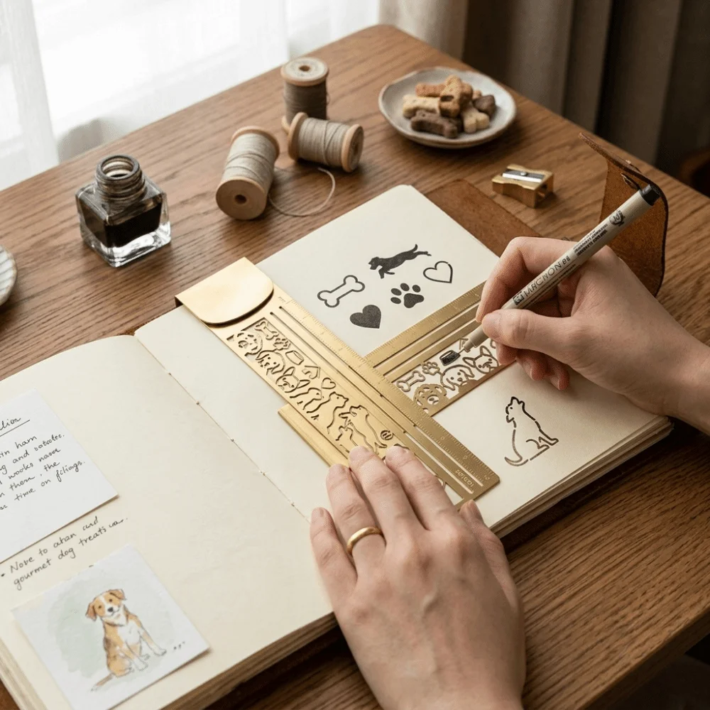 Hollow Template Shapes Bookmark Ruler Polished Metal Smooth Rounded Edges Metal Bookmark Sleek Golden Finish