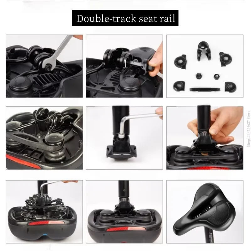 وسادة مقعد دراجة قابلة للتنفس، مقعد دراجة طريق ممتص للصدمات، معدات ركوب آمنة، مناسبة لكل من الرجال والنساء