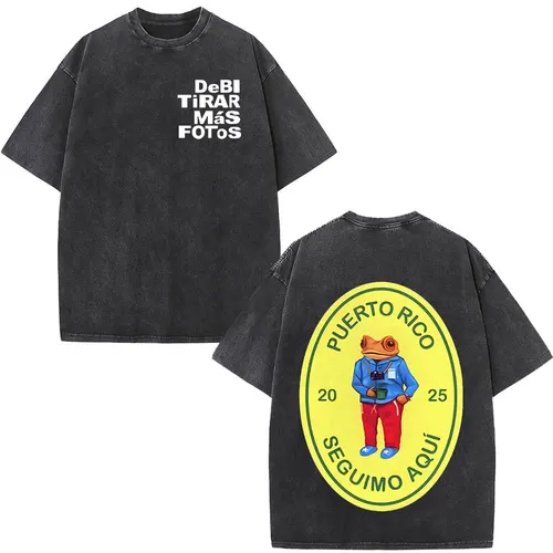 Imagen 2 del producto Camiseta Vintage lavada de rapero Bad Bunny, camisetas de álbum Debi Tirar Mas Fotos DTMF, camiseta Retro de gran tamaño de Hip Hop para hombres y mujeres