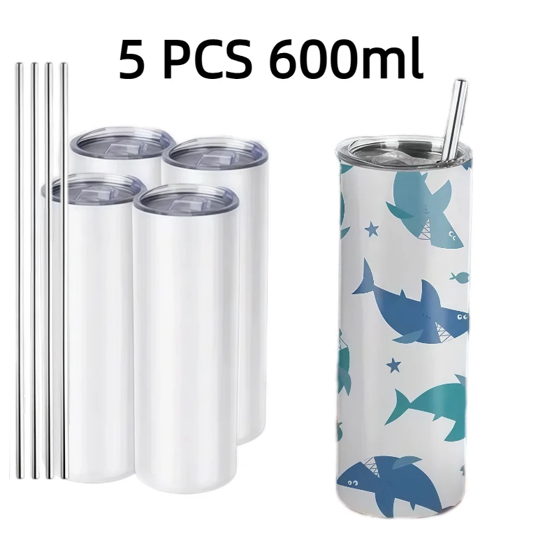 5-set-di-bicchieri-termici-da-20oz-per-sublimazione-in-acciaio-inossidabile-sottili-e-dritti-con-coperchio-confezione-all'ingrosso-per-personalizzazione