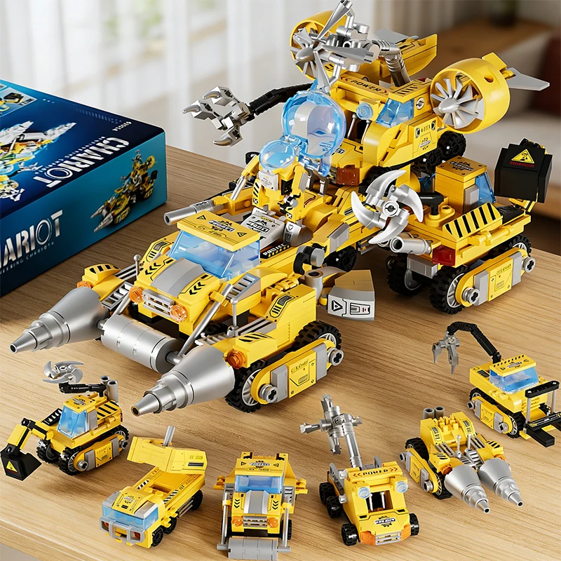 

City Building Blocks 8 IN 1 Engineering Vehicle Building Blocks Tank Building Blocks Set DIY Boys Toys Christmas Holiday Gift