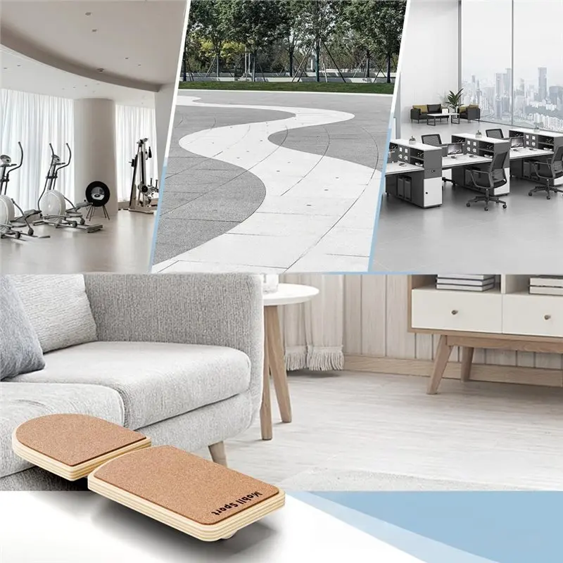 HOTB72A Wooden Balance Board For Yoga& Physical Therapy-Aid For Single Leg Workout, Core Strength, Stability Training For Fitnes