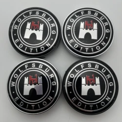 4Pcs 56mm 60mm 68mm Wolfsburg Edition Emblem Logo Car Wheel Center Caps Rim Hub Cover Badge Styling ForGTI Logo Golf Accessories