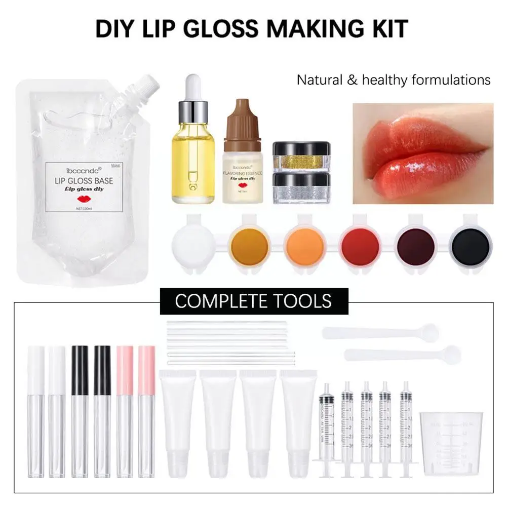 Kit de rouge à lèvres hydratant multicolore Jules Glaze, bricolage, matériel de gros, liquide, gel de teinte, base transparente, K4k2