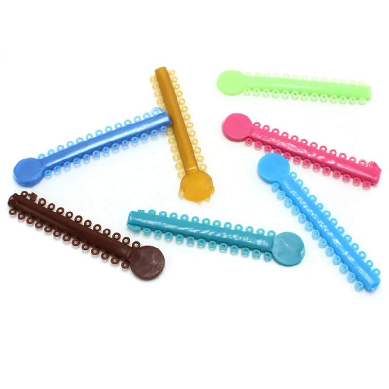 40pcs/bag Dental Orthodontics Elastic Elastomeric Ligature Ties Dental Ligating Modules /ligature ties Colourful