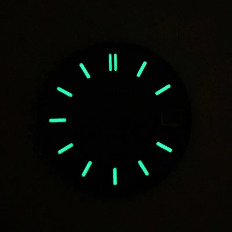28.5mm NH35 Dial Dial Green Night Glow No Logo Sun Stripe Nail Modified Literally Suitable for NH36 4R Movement Mechanical Watch