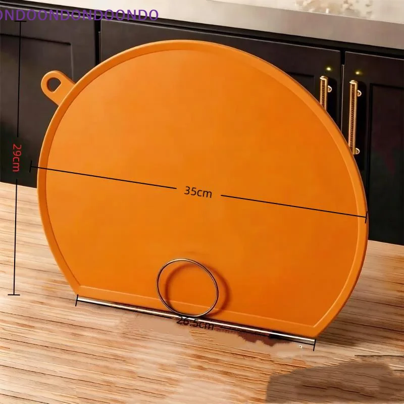 TPU Antibacterial Portable Cutting Board 1PC Double Sided Silicone Chopping Board for Outdoor Picnic Barbecue Use