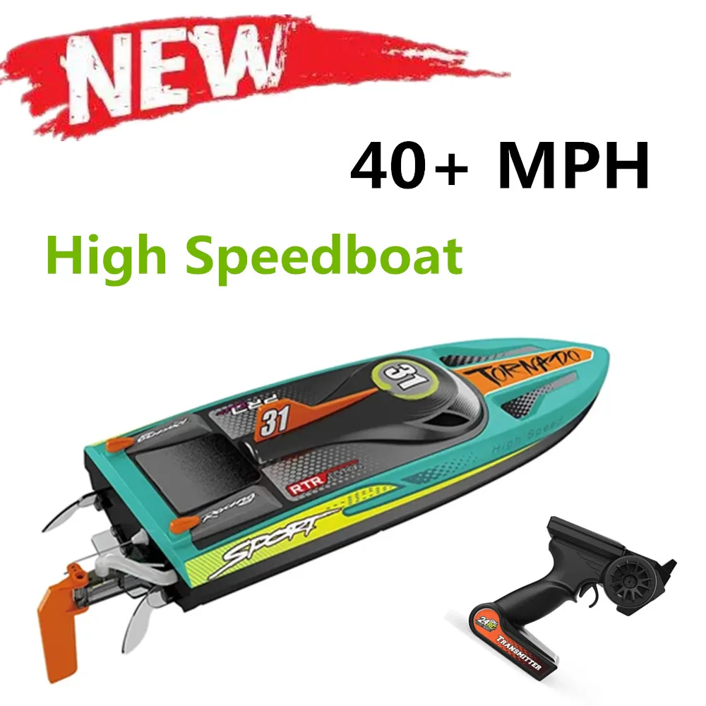 

40+ MPH High Speed Racing Boat RC Speedboat Brushless Double Layer Waterproof Controlling Distance 200m Suitable For Lakes