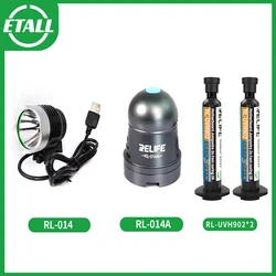 RELIFE RL-UVH902 10ML UV 3S Quick-drying Solder Mask Ink for Mobile Phone Repair Jumping Wire + RL-014 UV curing light