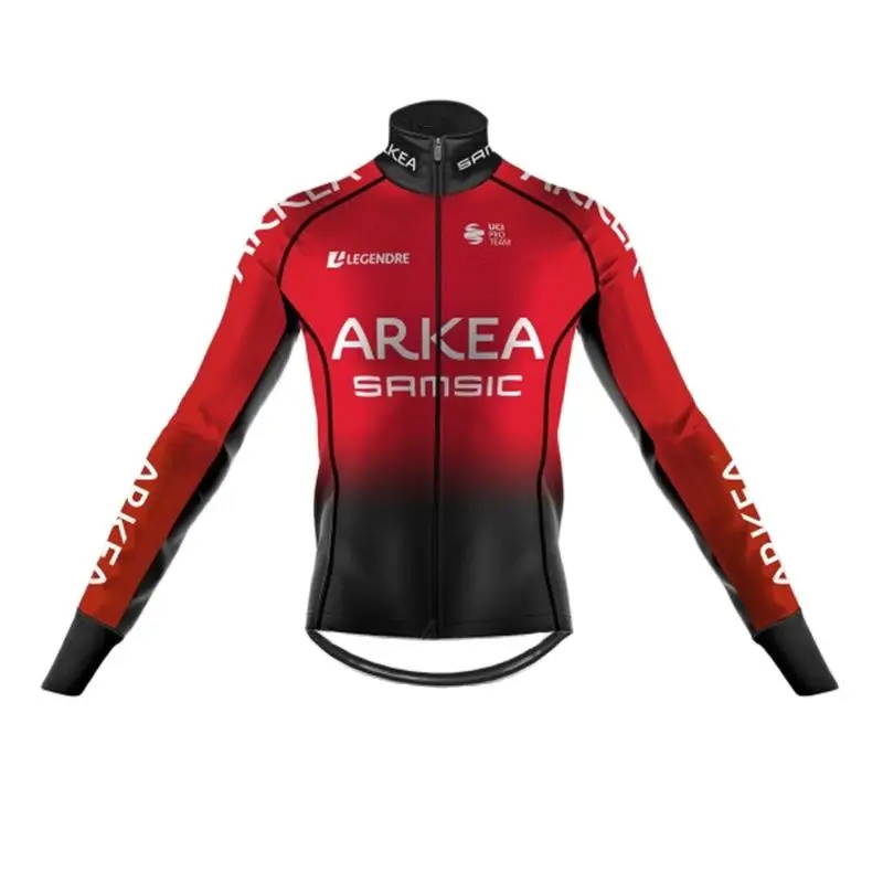 Winter Cycling Pro Team Arkea Samsic Fluorescent Color Jacket Thermal Fleece Bicycle Jersey Roupa Ciclismo Hombre Bike Apparel