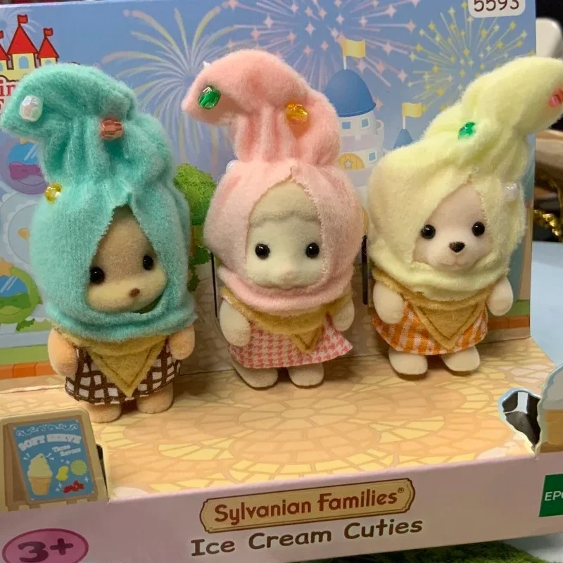 Sylvanian Families Girls Play Home Toy doll Collection Decorative Toy Children Bs Ice Cream Dress Up Trio Birthday Gifts