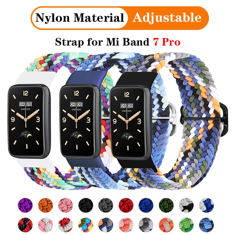 Adjustable Nylon Strap for Xiaomi Mi Band 7 Pro Breathable 7Pro Replacement Accessories Bracelet for Miband 7 Pro Wristband