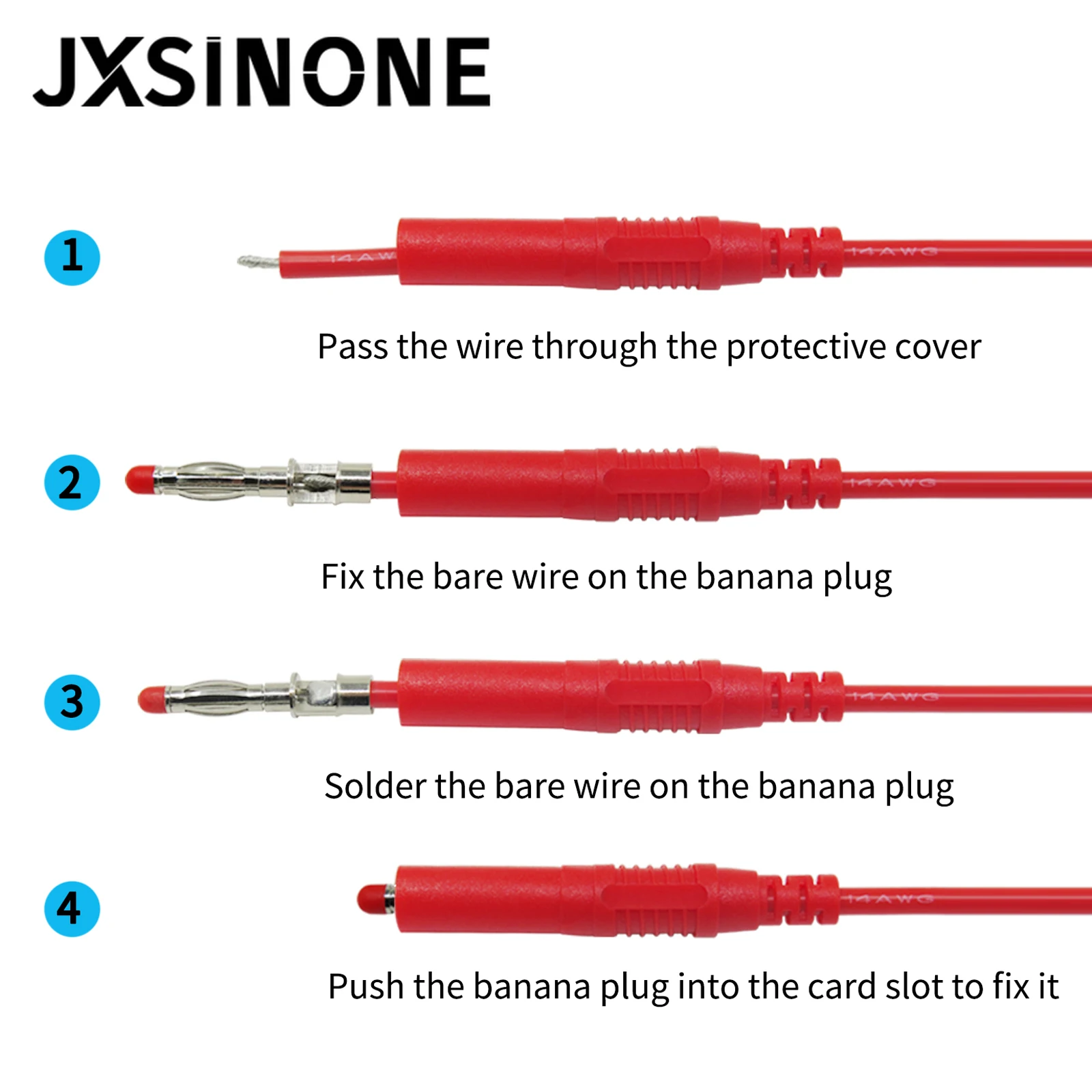 JXSINONE P3013 10pcs High Quality safety 4mm Shrouded Banana Plug Solder In line DIY assembly test leads connectors