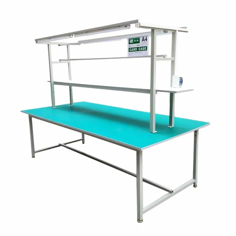 Customized Two-layer Workshop Workbench Assembly Line Operation Working Table Packing Anti-static Workbench For Factory