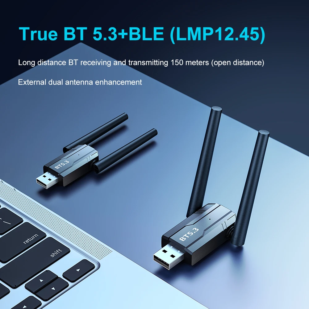 150m USB Bluetooth 5.3 Adapter for PC Speaker Wireless Mouse Keyboard Music Audio Receiver Transmitter Bluetooth Dongle 20m