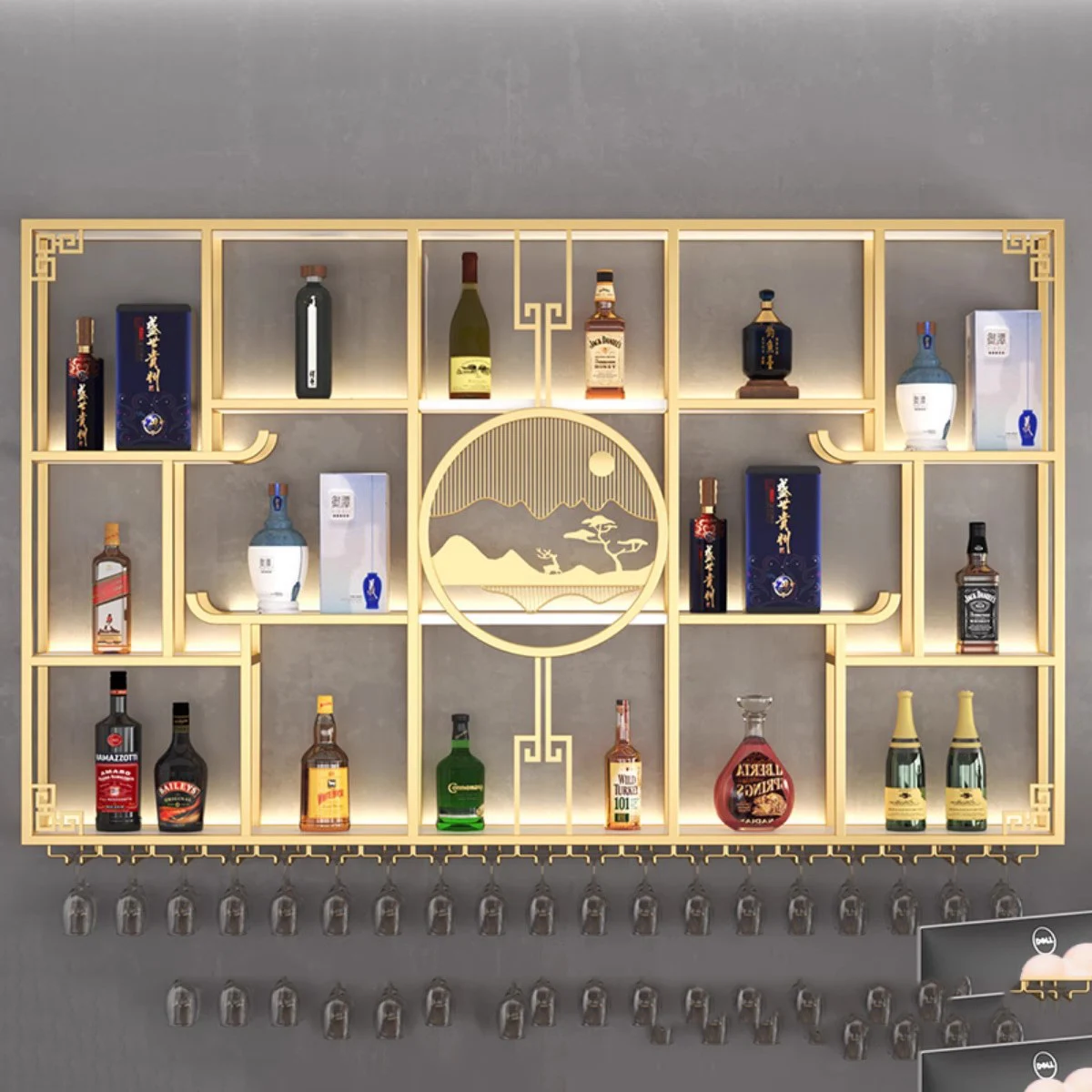 

Commercial Whisky Bar Cabinets Pantry Reception Desk Tall Simple Wine Racks Japanese Essentials Armoire Vitre Home Equipments