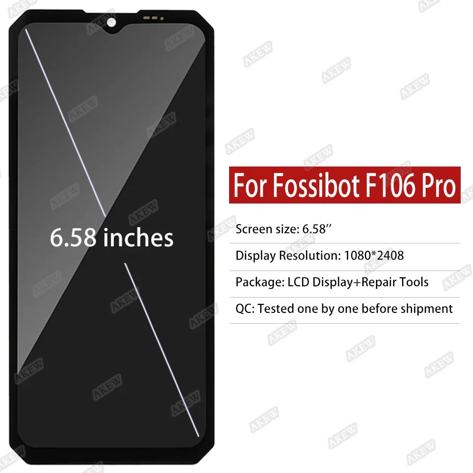 AKEW oryginał dla Fossibot F106 Pro wyświetlacz LCD 100% testowane FOSSIBOT F106Pro ekran dotykowy F106pro wymiana zespołu Digitizer — zdjęcie produktu 2
