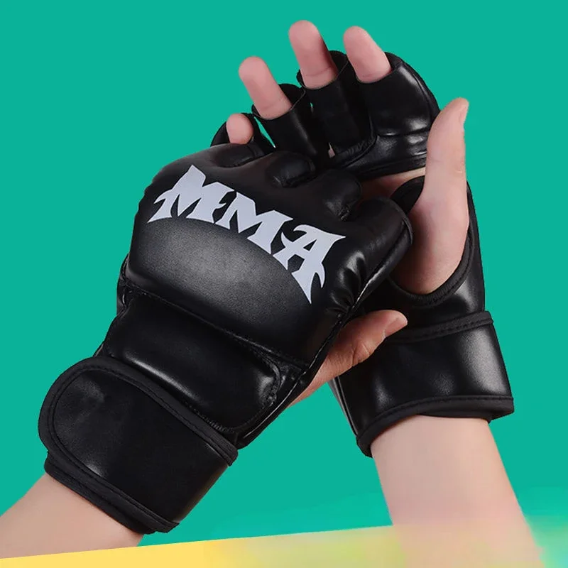 2024 ผู้ใหญ่ถุงมือมวยมืออาชีพ COMBAT Sandbag การฝึกอบรมถุงมือมวย Sanda Muay Thai MMA Kickboxing Half Finger ถุงมือ