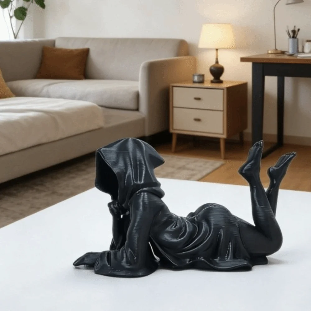 Elegant Home Decor Ghost Figurine Dark Style Halloween Model Death Statue 3D Printed Gothic Girl Statue Office Decor