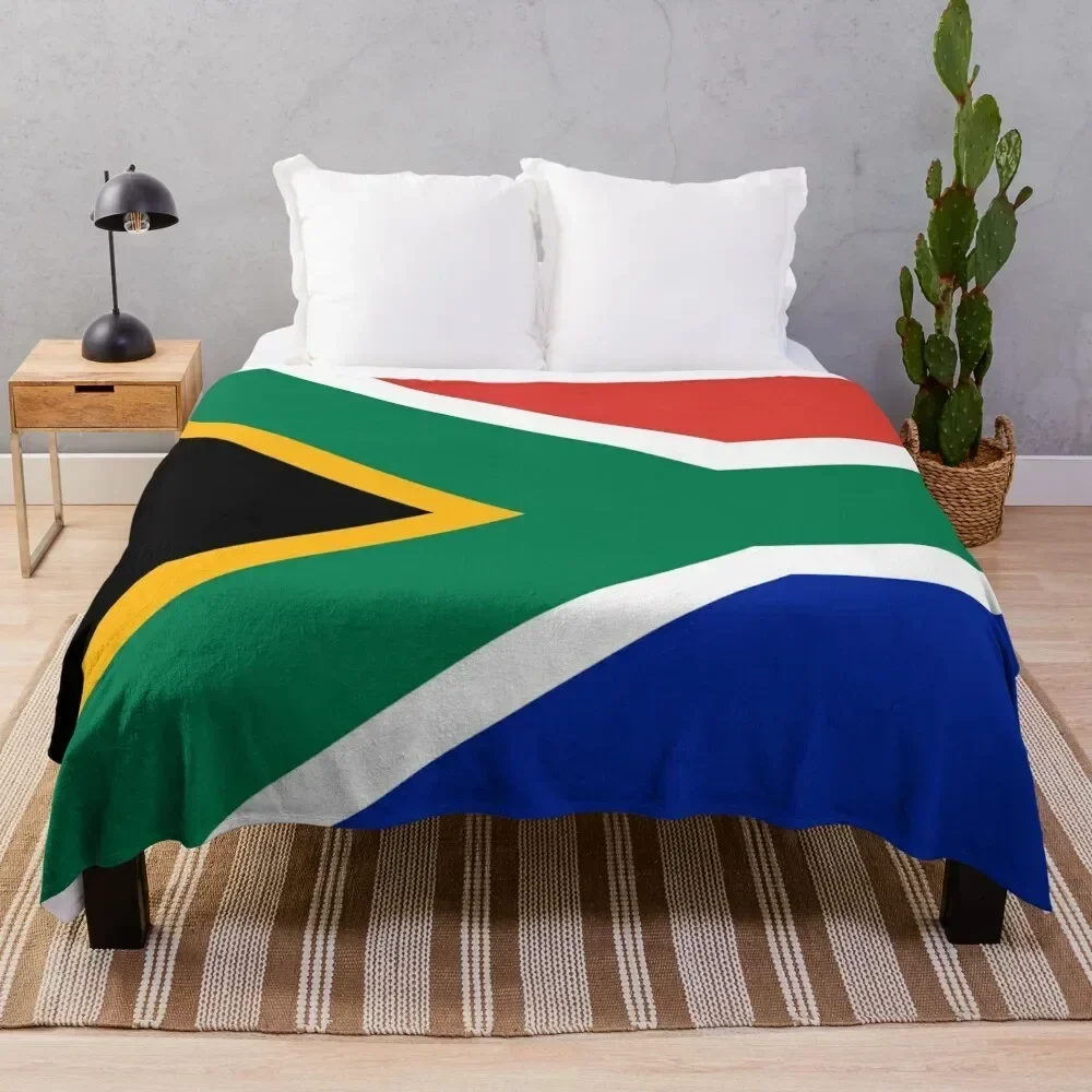 

South African Flag Throw Blanket Easy Care Comfortable Blanket for Couch