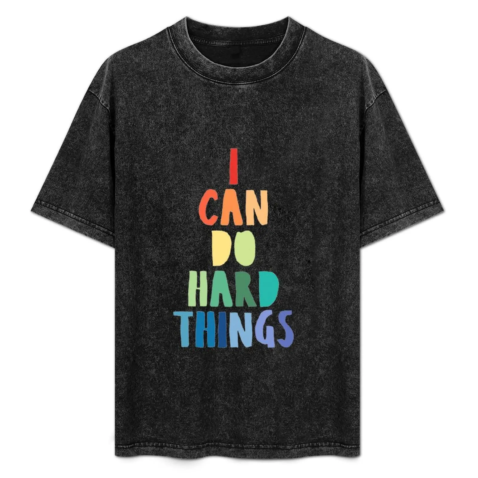 

I Can Do Hard Things, Printable Wall Art, Inspirational Quote, Rainbow Print, Work Hard Print, Family Theme Print, Back T-Shirt