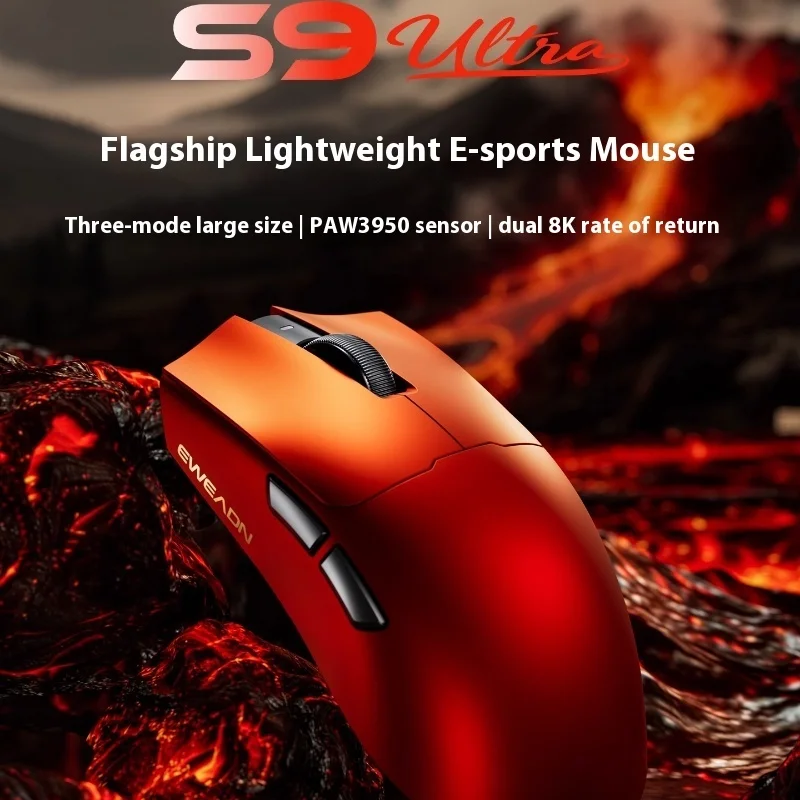 

Eweadns9 Wireless Gaming Mouse Lightweight Bluetooth Three-Mode For Computer Office Large Hands Ultra Mouse Keyboard Accessories