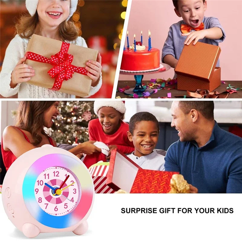 

AB47-детский бесшумный будильник персиковый прикроватный будильник для спальни милый мультяшный настольный будильник обучающие электронные часы Durabl