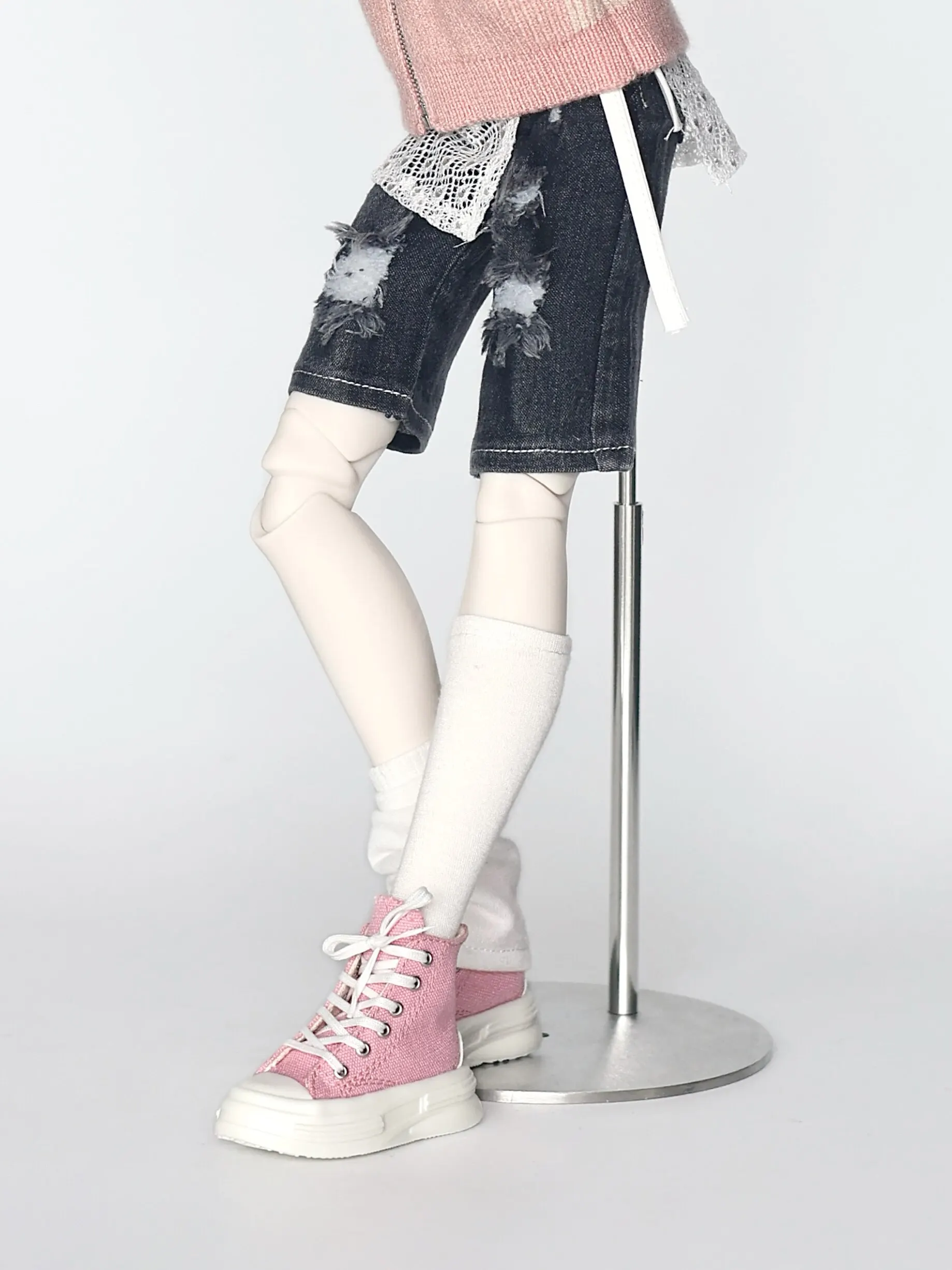 Kawaii 1/4 Bjd Doll Fashionable High Top Canvas Shoes with An Inner Length of 6.5Cm Bjd Doll Mini Toy Shoe Accessories No Dolls