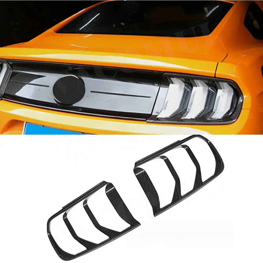 Carbon Fiber Tail Light Lamp Cover Trim Replacement For Ford Mustang All Model 2018‑2021 2014-2017 Car Bodykits