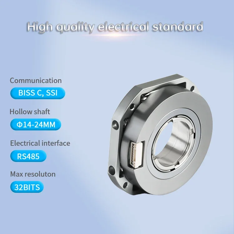 Low cost absolute encoder MPN55 17bit Outer diameter 55mm mounting 65mm Hollow shaft up to 24mm Accuracy 80 ip50