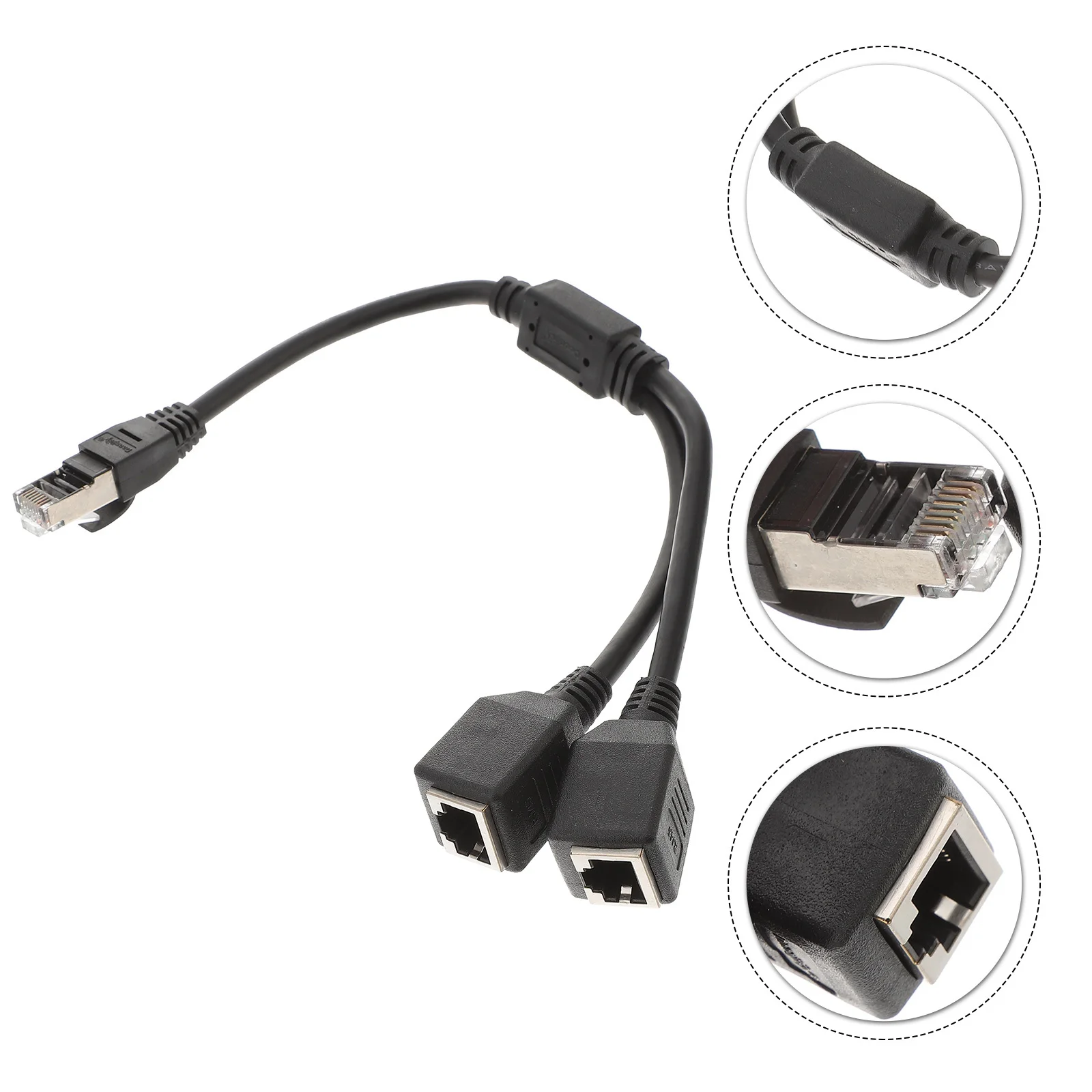

Ethernet Network Adapter Splitter 1 Male To 2 Female Ports High Quality Lan Cable Connector Shielded Transmission Embedded