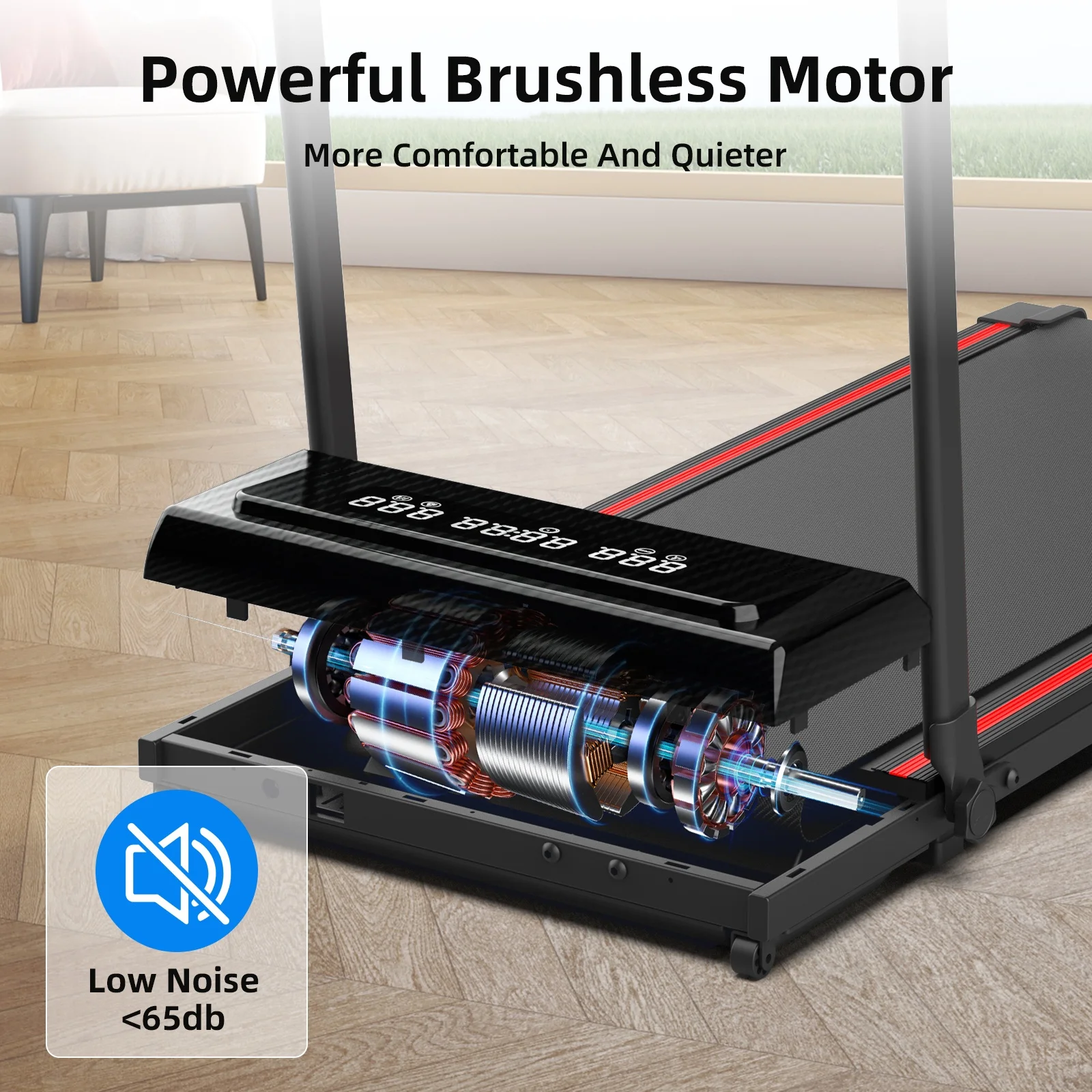 

Мини-электрическая беговая дорожка, портативная, с регулируемым наклоном, для ходьбы, с поддержкой Bluetooth, складная, для дома, с доступом к приложению