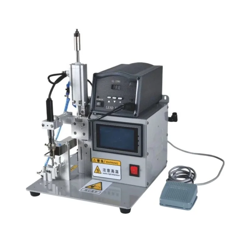 Pneumatic semi-automatic wire welding machine for butt soldering of wire harnesses, switch terminals, plugs, motors, USB, etc.