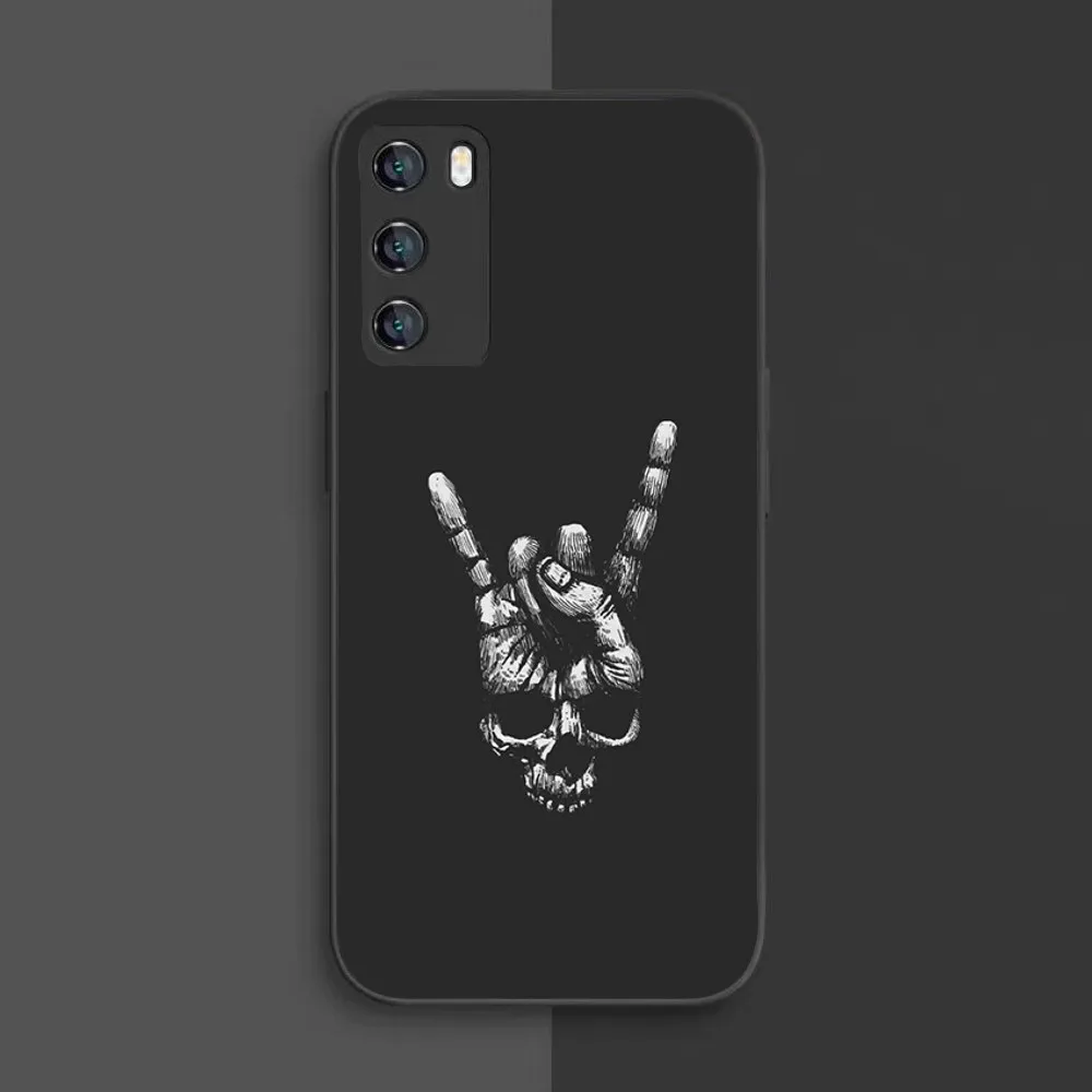 Rock Roll Skull Phone Case For Samsung Galaxy A52 A12 A51 S21 Edge S22ULTRA S23 S20LITE Plus Ultra Black Cover