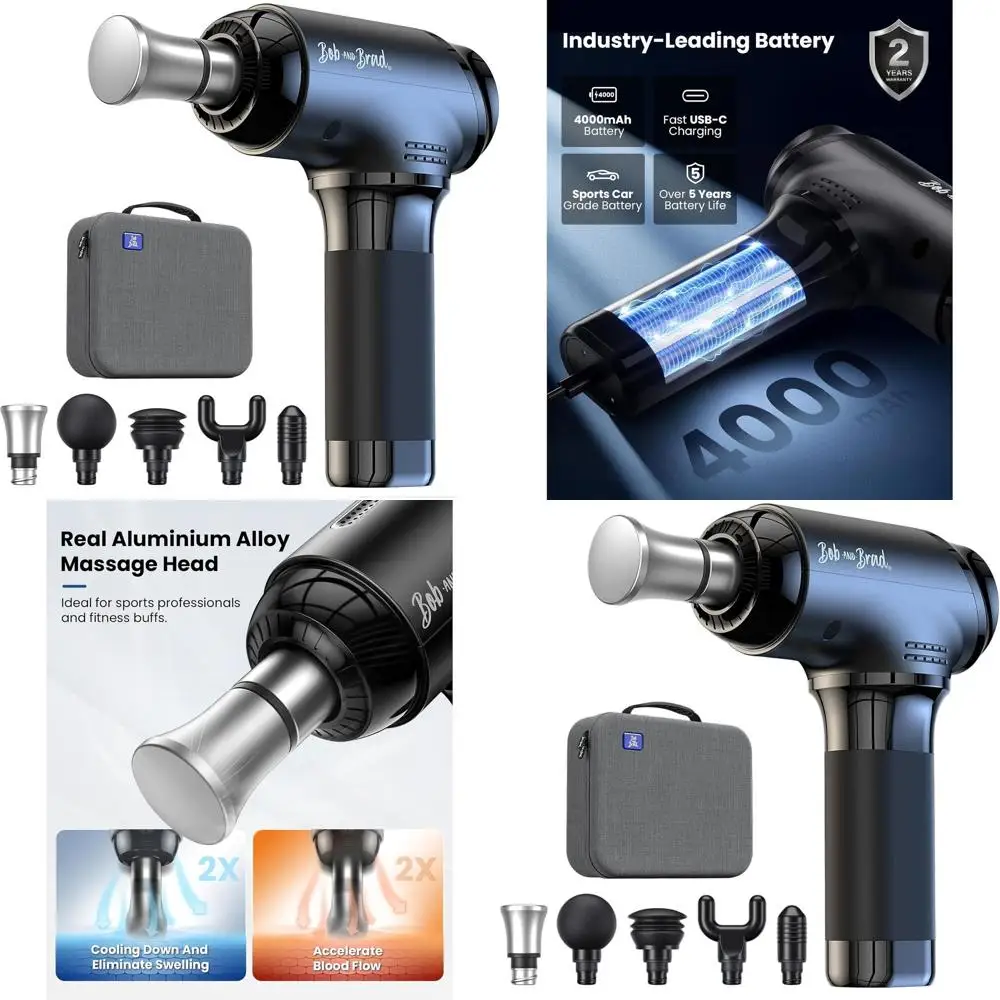 مسدس تدليك احترافي للأنسجة العميقة برأس معدني، مدلك قرع محمول مناسب لـ HSA للرياضيين وصالة الألعاب الرياضية المنزلية والألم