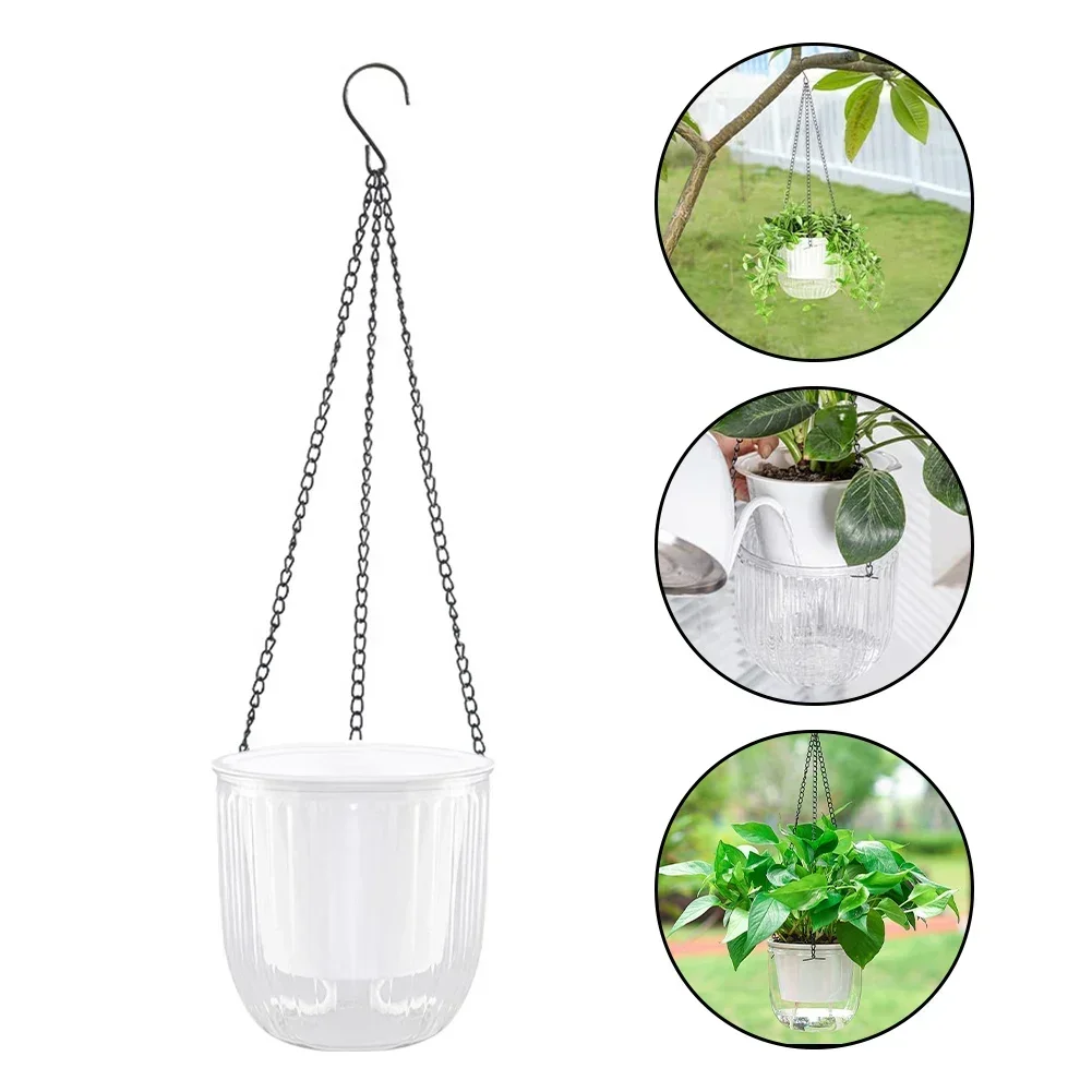 Decorative Hanging Basket Effective Drainage System Hanging Plant Pot Cotton Rope System Lightweight Plastic Material