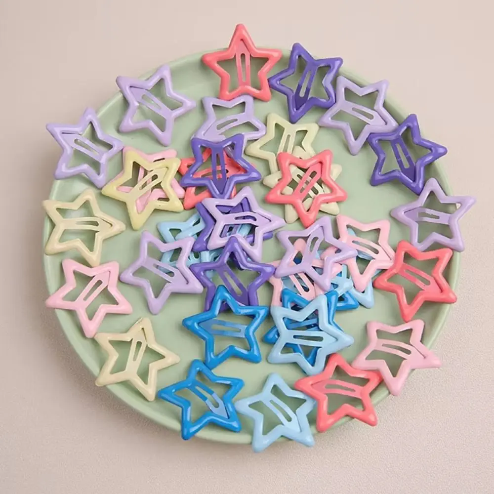 20 шт. красочные заколки для волос со звездами Y2K BB, дофаминовые головные уборы, заколки со звездами, головной убор, металлические зажимы для девочек