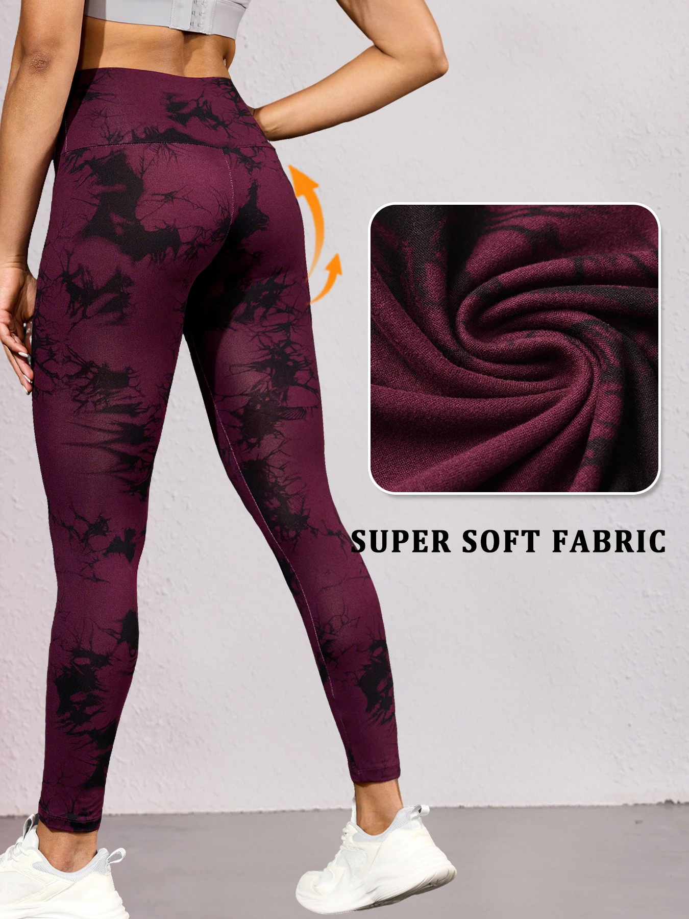 Super Soft High Waisted Tie Dye Sport Leggings for Women No See Through Workout Running Yoga