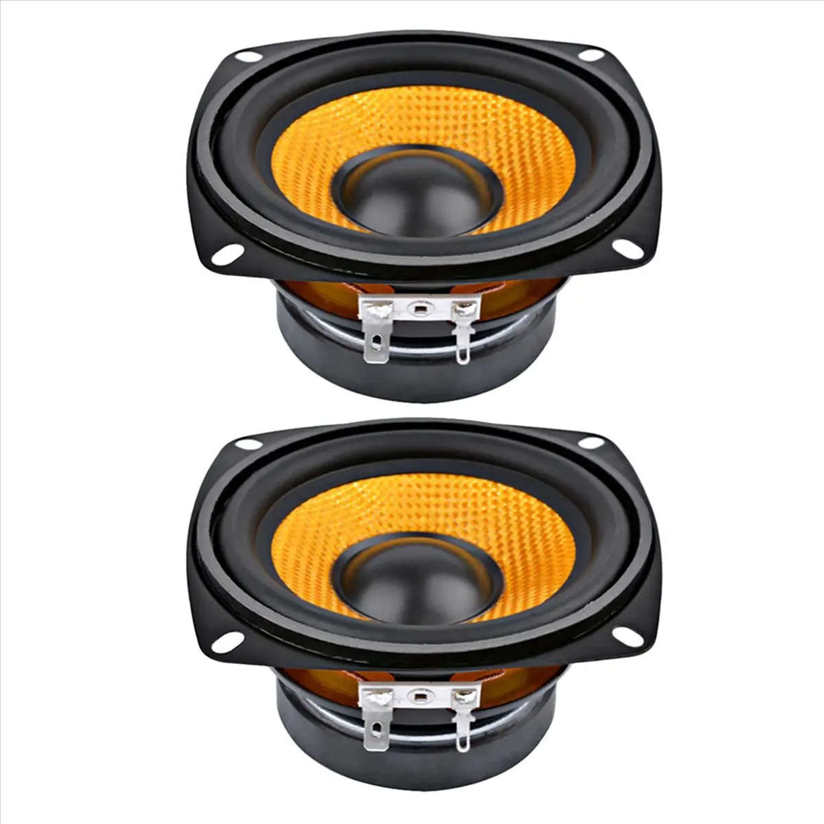 A93P 2Pc 4Inch Audio Portable Speaker 4 Ohm 15W Bass Speaker DIY Professional Multimedia Subwoofer Speakers for Sound System