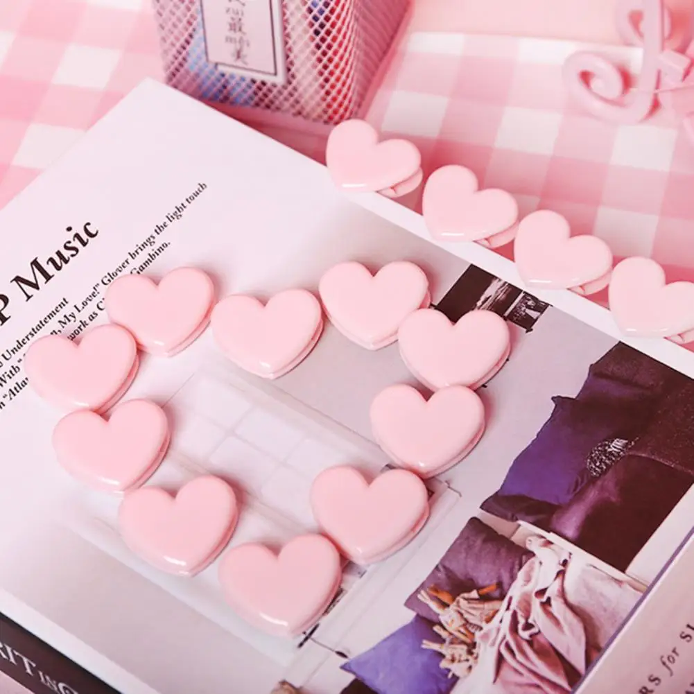 Photo Clip Wear Resistant Paper Clamp Stationery Simple Design  Attractive Adorable Heart File Organizer