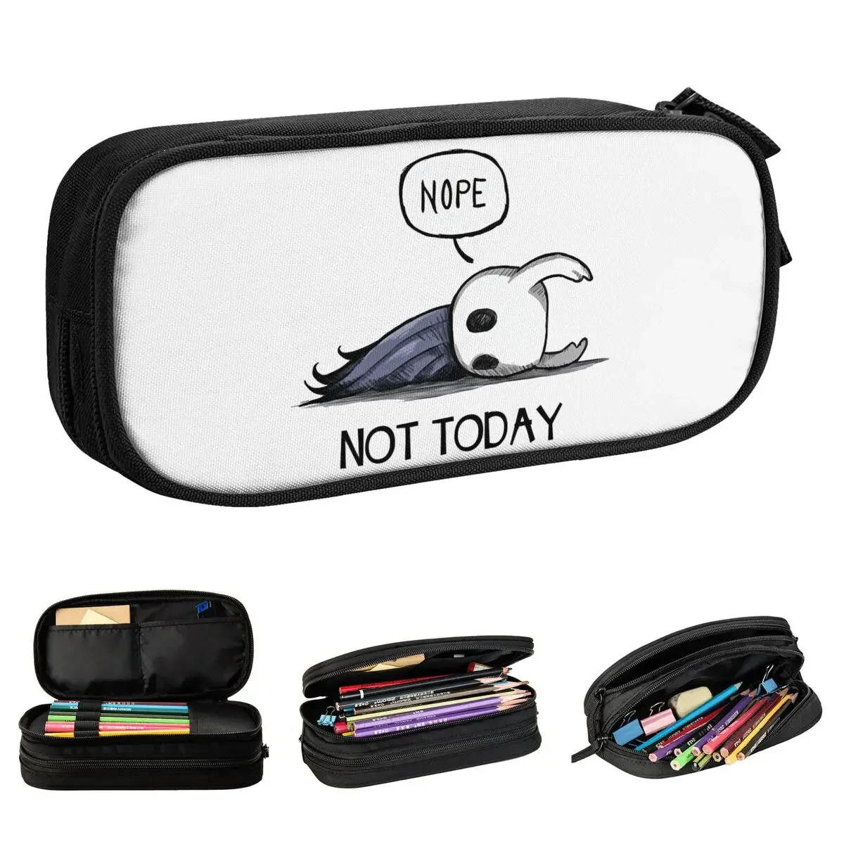 

Hollow Knight Nope Not Today Pencil Case Lovely Pen Box Pencil Bags Student Large Storage School Supplies Gift Pencilcases