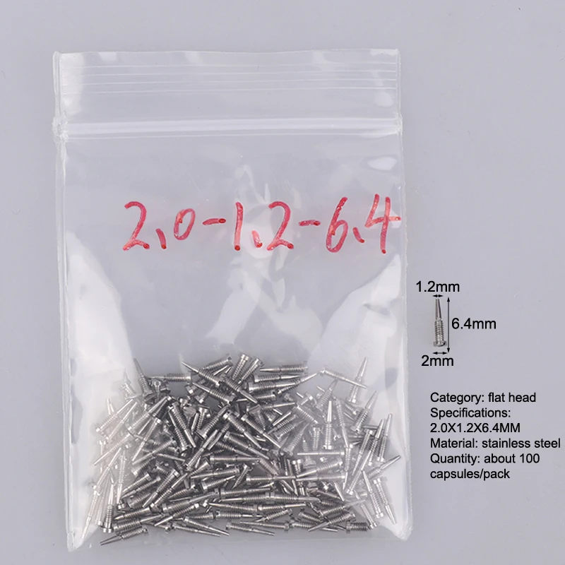 100Pcs Glasses Spring Hinge Screws Optical Eyewear Accessories Pointed End Self Aligning Screw Repair Supplies