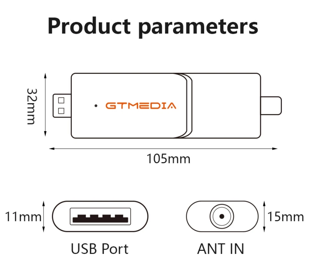 GTMEDIA-Extensor compatível com HDMI sem fio para laptop, PC, Smartphone, Projetor HDTV, iOS, sinal ATSC3.0 compatível