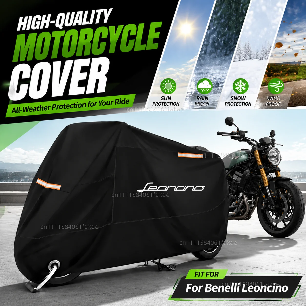 

Motorcycle Cover Waterproof Outdoor All Season Dustproof UV Protective Moto Scooter Rain Cover For Benelli Leoncino 500/LeonineX