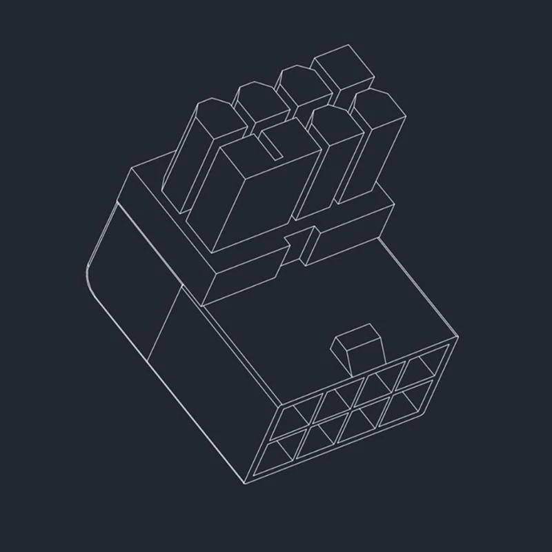 83CE GPU VGA PCIE da 8pin a 90 gradi Connettori Adattatori alimentazione per schede grafica desktop Adattatori GPU