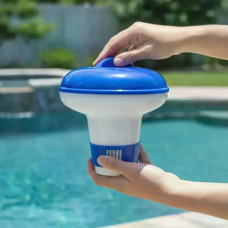 5 Inch Floating Pool Chlorine Dispenser With Adjustable Flow Vents And Leak Proof Lid For Indoor Outdoor Pools Spa Hot Tubs